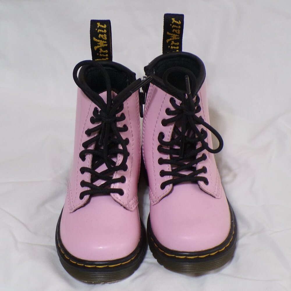 DR,  MARTENS 1460 SOFTY ( T )  PALE PINK TODDLER ZIPPERED BOOTS
